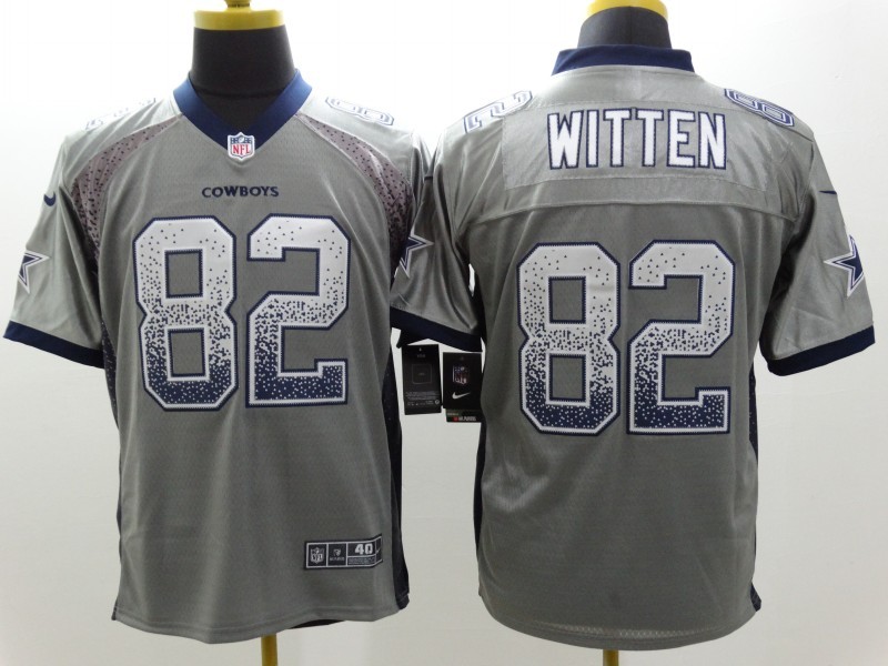 Dallas Cowboys 82 Witten Drift Fashion Grey Nike Elite Jerseys
